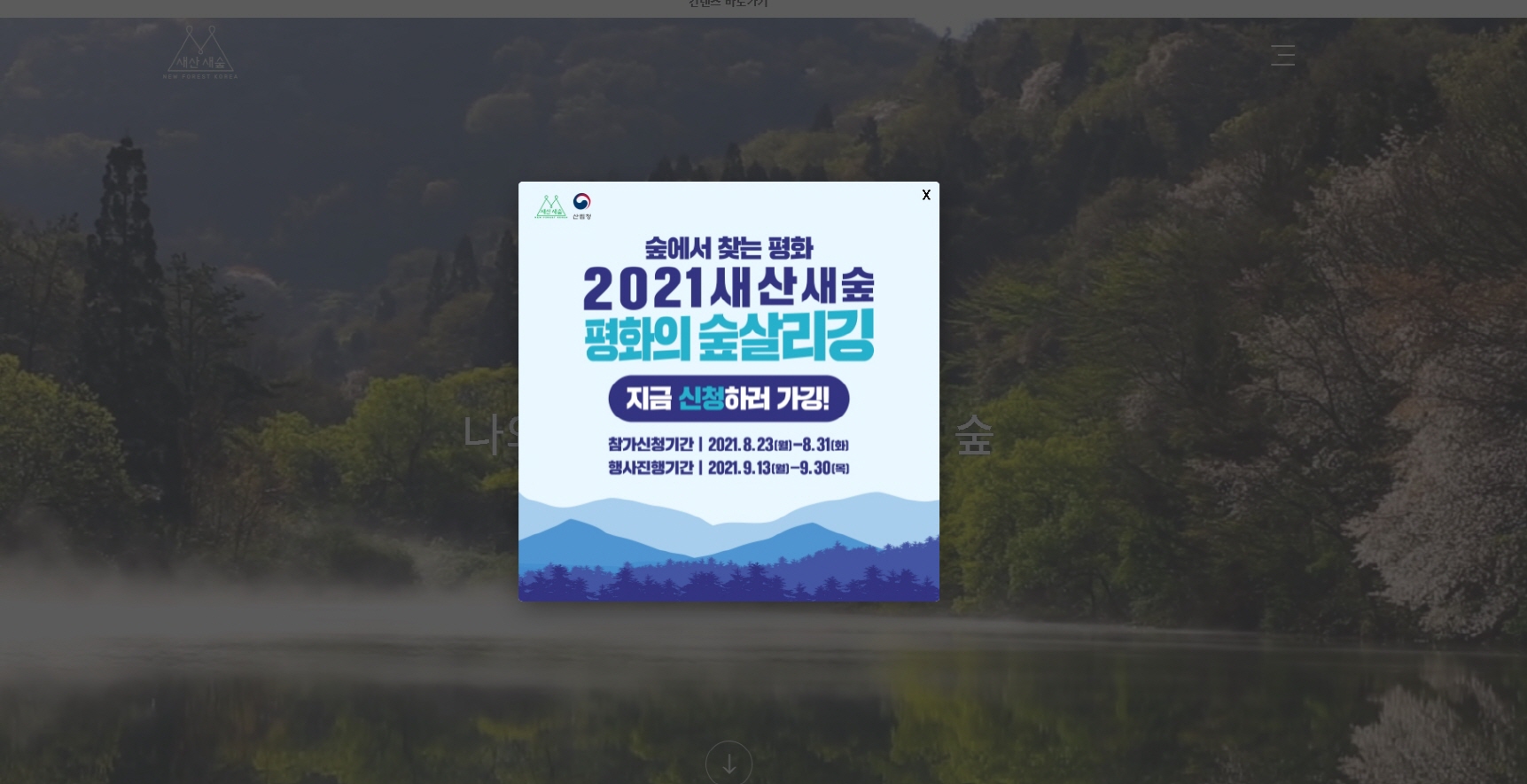자원봉사와 함께 숲 속의 한반도 만들기 